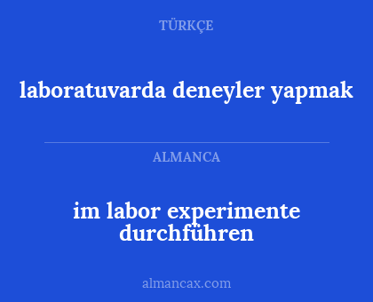 laboratuvarda deneyler yapmak - im labor experimente durchführen