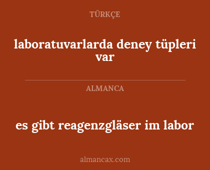 es gibt reagenzgläser im labor - laboratuvarlarda deney tüpleri var