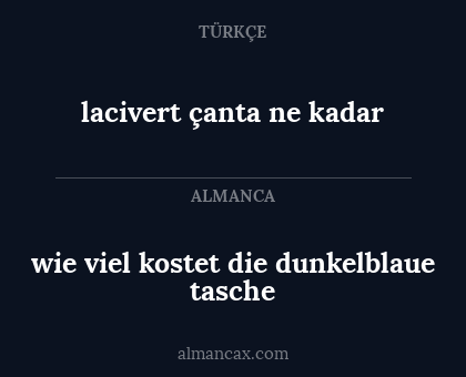 wie viel kostet die dunkelblaue tasche - lacivert çanta ne kadar
