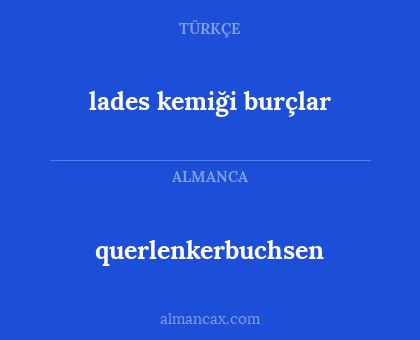 lades kemiği burçlar - querlenkerbuchsen