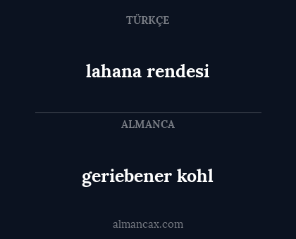lahana rendesi - geriebener kohl
