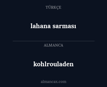 kohlrouladen - lahana sarması