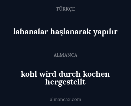 lahanalar haşlanarak yapılır - kohl wird durch kochen hergestellt