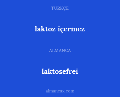 laktosefrei - laktoz içermez