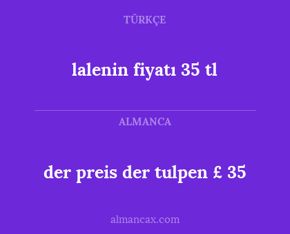 der preis der tulpen £ 35 - lalenin fiyatı 35 tl