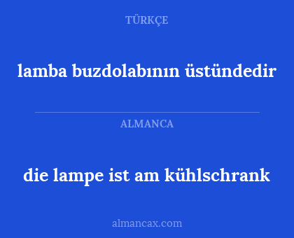 lamba buzdolabının üstündedir - die lampe ist am kühlschrank