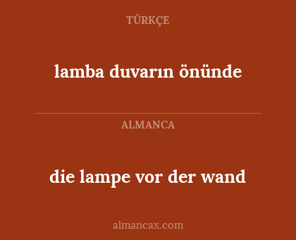 lamba duvarın önünde - die lampe vor der wand