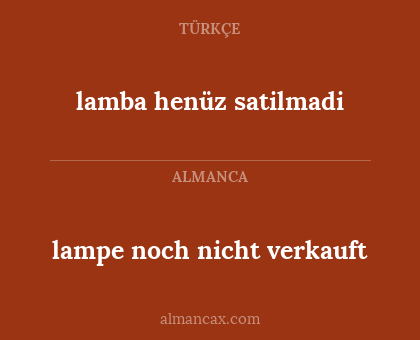 lamba henüz satilmadi - lampe noch nicht verkauft