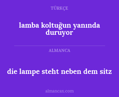 die lampe steht neben dem sitz - lamba koltuğun yanında duruyor
