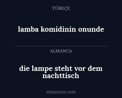 die lampe steht vor dem nachttisch - lamba komidinin onunde