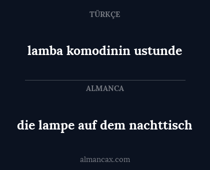 die lampe auf dem nachttisch - lamba komodinin ustunde