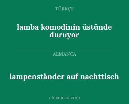 lamba komodinin üstünde duruyor - lampenständer auf nachttisch