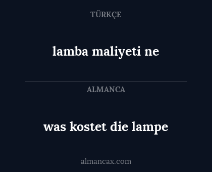 lamba maliyeti ne - was kostet die lampe
