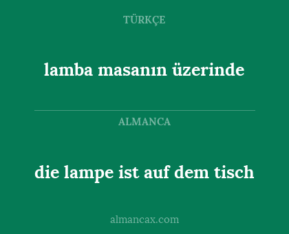 lamba masanın üzerinde - die lampe ist auf dem tisch