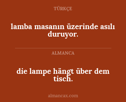 lamba masanın üzerinde asılı duruyor. - die lampe hängt über dem tisch.