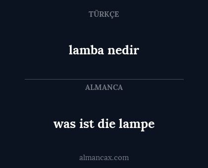 lamba nedir - was ist die lampe