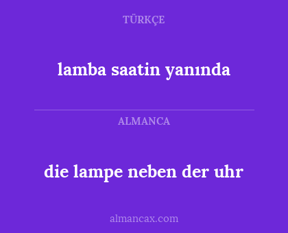 lamba saatin yanında - die lampe neben der uhr