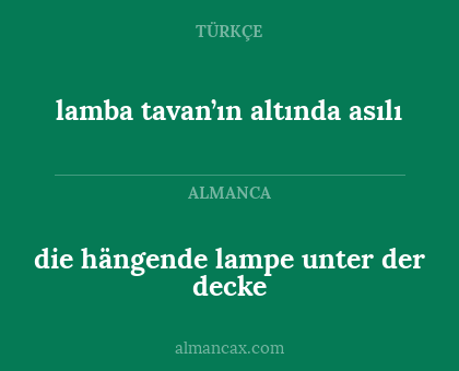 lamba tavan’ın altında asılı - die hängende lampe unter der decke