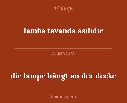 lamba tavanda asılıdır - die lampe hängt an der decke