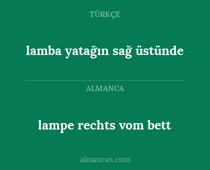 lampe rechts vom bett - lamba yatağın sağ üstünde