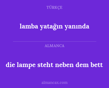 lamba yatağın yanında - die lampe steht neben dem bett