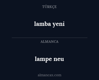 lampe neu - lamba yeni