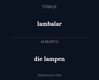 die lampen - lambalar
