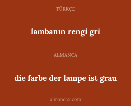 die farbe der lampe ist grau - lambanın rengi gri