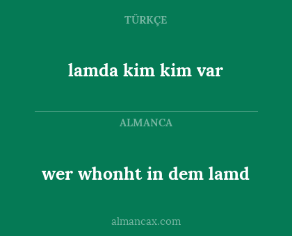 lamda kim kim var - wer whonht in dem lamd