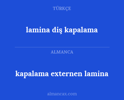 lamina diş kapalama - kapalama externen lamina