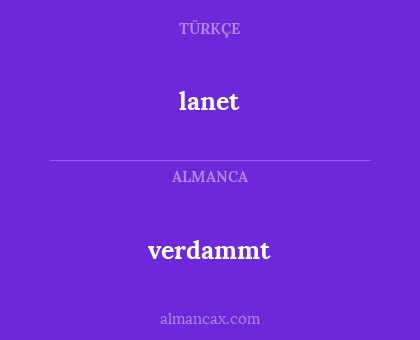 lanet - verdammt