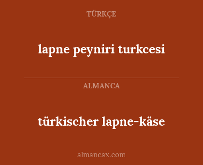 türkischer lapne-käse - lapne peyniri turkcesi