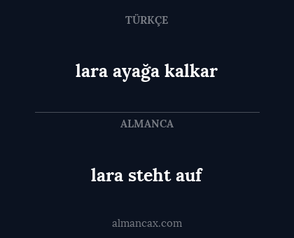 lara ayağa kalkar - lara steht auf