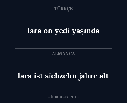 lara ist siebzehn jahre alt - lara on yedi yaşında