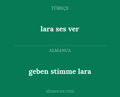 lara ses ver - geben stimme lara