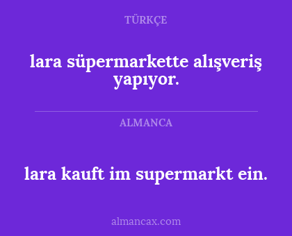 lara süpermarkette alışveriş yapıyor. - lara kauft im supermarkt ein.