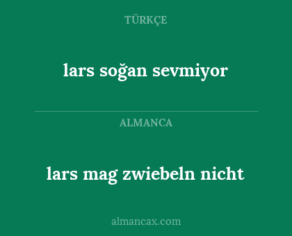 lars soğan sevmiyor - lars mag zwiebeln nicht