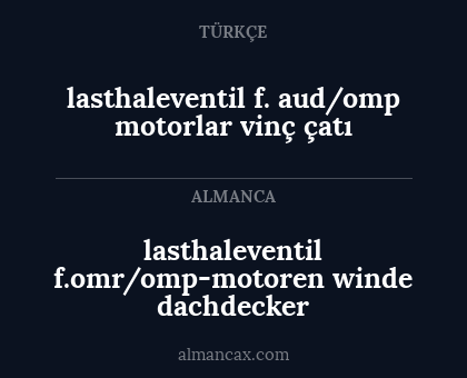 lasthaleventil f. aud/omp motorlar vinç çatı - lasthaleventil f.omr/omp-motoren winde dachdecker