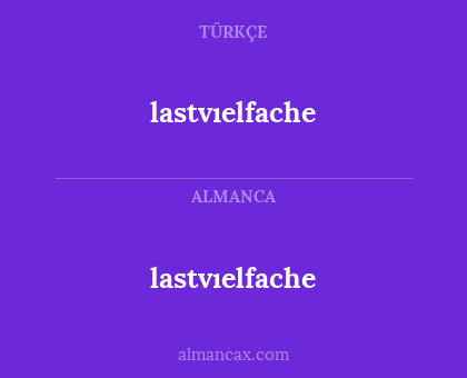lastvıelfache - lastvıelfache