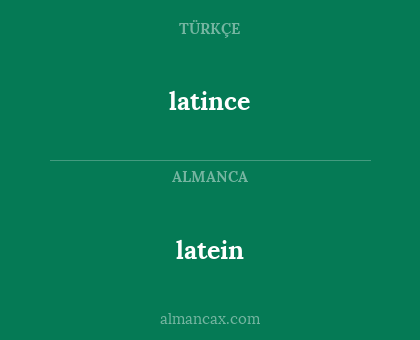 latein - latince