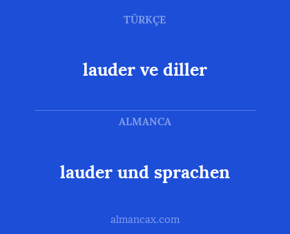 lauder ve diller - lauder und sprachen