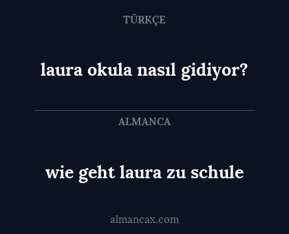 laura okula nasıl gidiyor? - wie geht laura zu schule