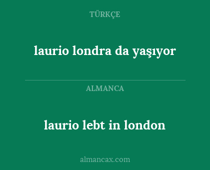 laurio lebt in london - laurio londra da yaşıyor