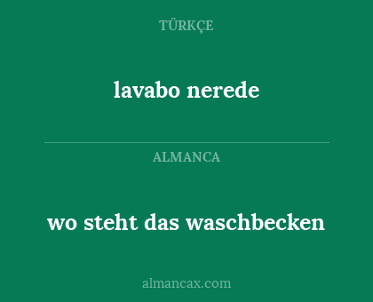 wo steht das waschbecken - lavabo nerede