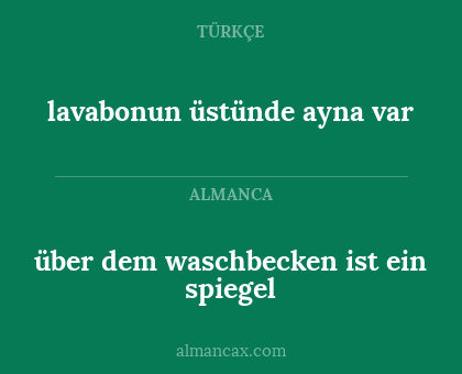 lavabonun üstünde ayna var - über dem waschbecken ist ein spiegel