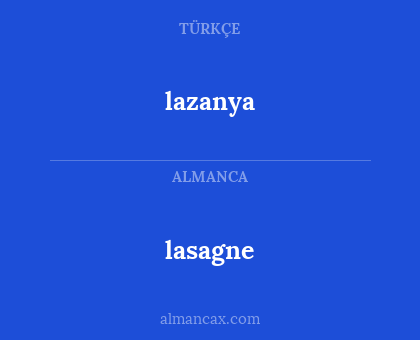 lasagne - lazanya