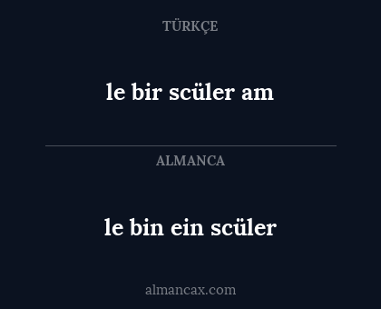 le bin ein scüler - le bir scüler am