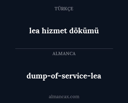 dump-of-service-lea - lea hizmet dökümü