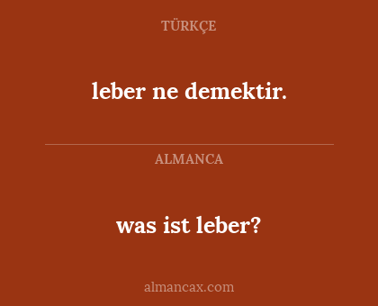 was ist leber? - leber ne demektir.
