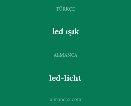 led-licht - led ışık